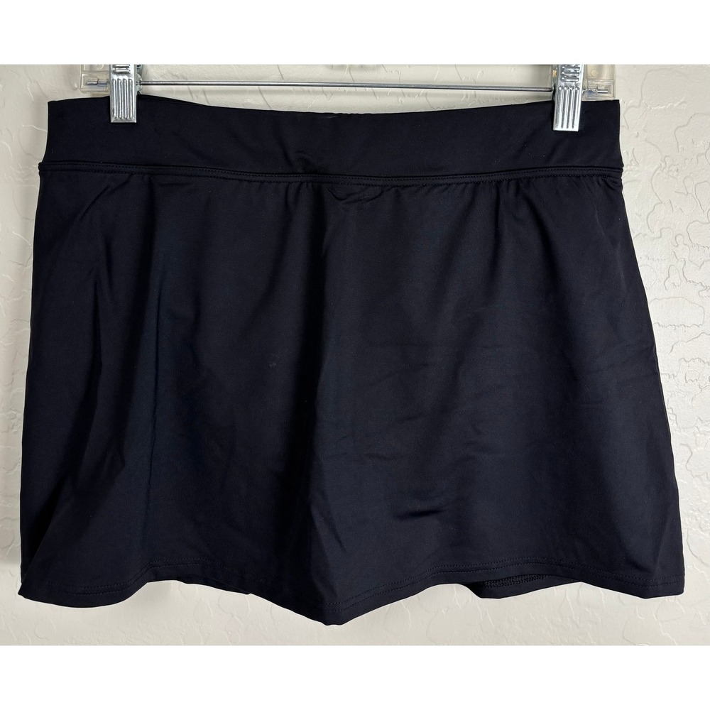 Lands End Womens Black Swim Skirt with Attached Brief 8P Petite Swimwear 2081